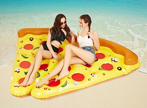おかしなプール ピザ プール フローター 180×130cm 膨らませられる水浮遊機 大人向け