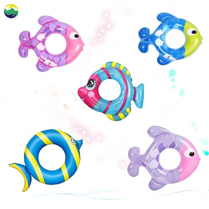 0.25mm 充気式 屋外プール フローティングチューブ 魚 プール 玩具 水泳 ボート 8.7インチ
