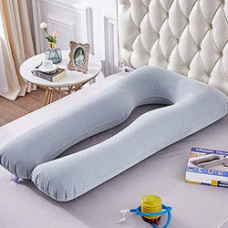 LC フラックス型PVC柔らかい膨らませられる妊娠枕 U型全身妊娠枕 寝用の膨らませられる妊娠枕