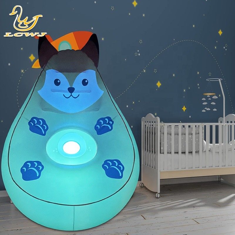 かわいいパンダフォックス形 空気充填キャンプチェア 折りたたむ式エアラウンジソファ 子供向け