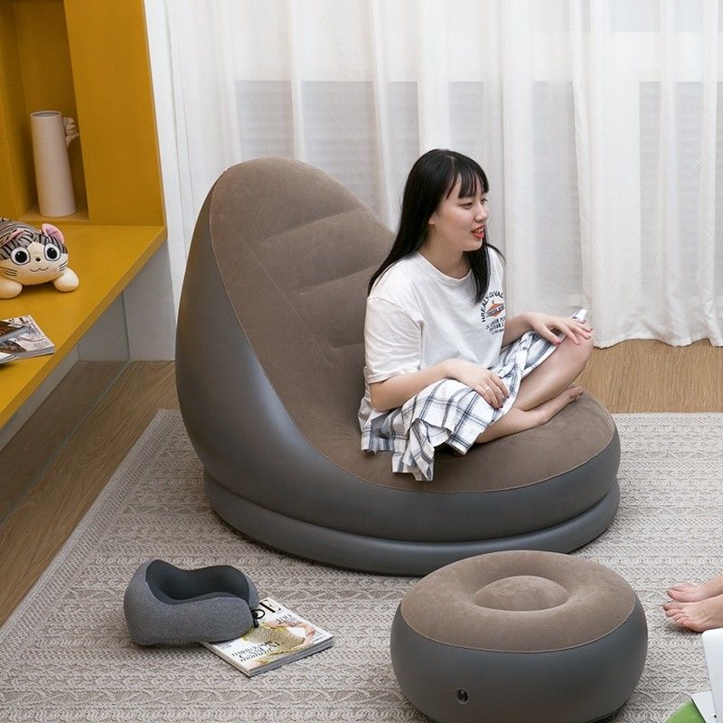 フラックスしたPVCエアマットレスソファ ベッド 110CM 屋外室内充気式ビーチソファ