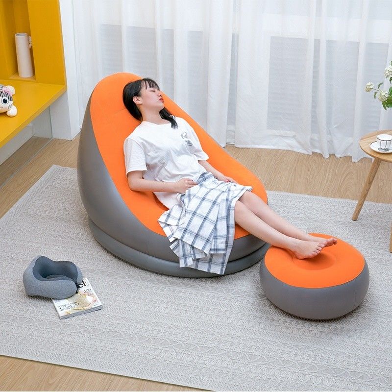 フラックスしたPVCエアマットレスソファ ベッド 110CM 屋外室内充気式ビーチソファ
