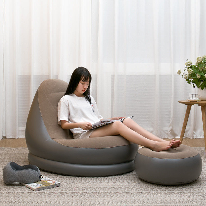 フラックスしたPVCエアマットレスソファ ベッド 110CM 屋外室内充気式ビーチソファ