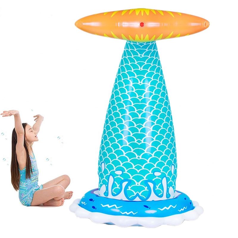 LC 巨大充気型人魚尾噴水器 高級厚い環境にやさしいPVC 尾から水を噴出する 6'