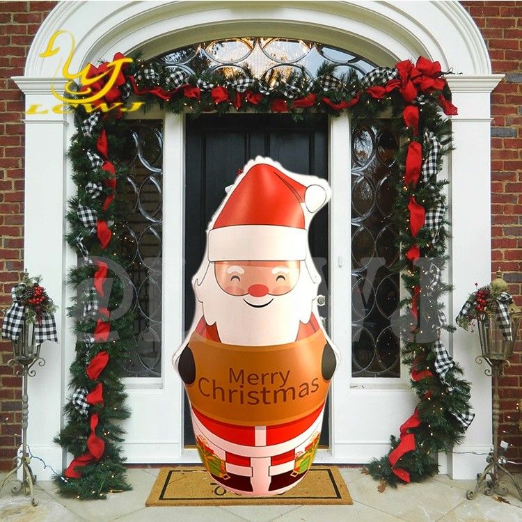 LC ブローアップ ボッパーヤード装飾 クリスマス充気式サンタクロース装飾 LEDライト