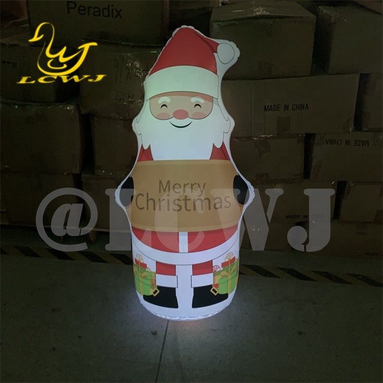 LC ブローアップ ボッパーヤード装飾 クリスマス充気式サンタクロース装飾 LEDライト
